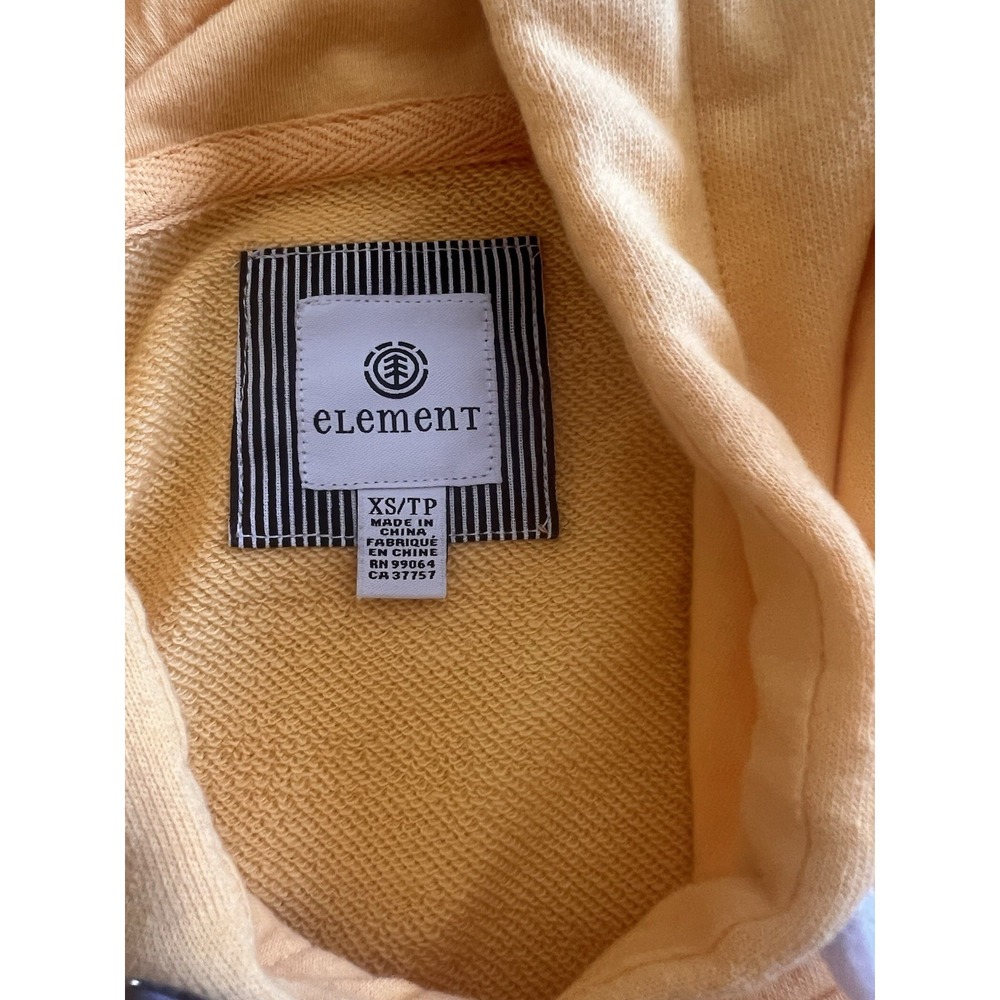 Element Cropped Hoodie Yellow XS Women's Pullover Sweatshirt Surf Skate - Picture 6 of 7